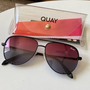 NIB Quay high key aviator sunglasses, pink/purple fade